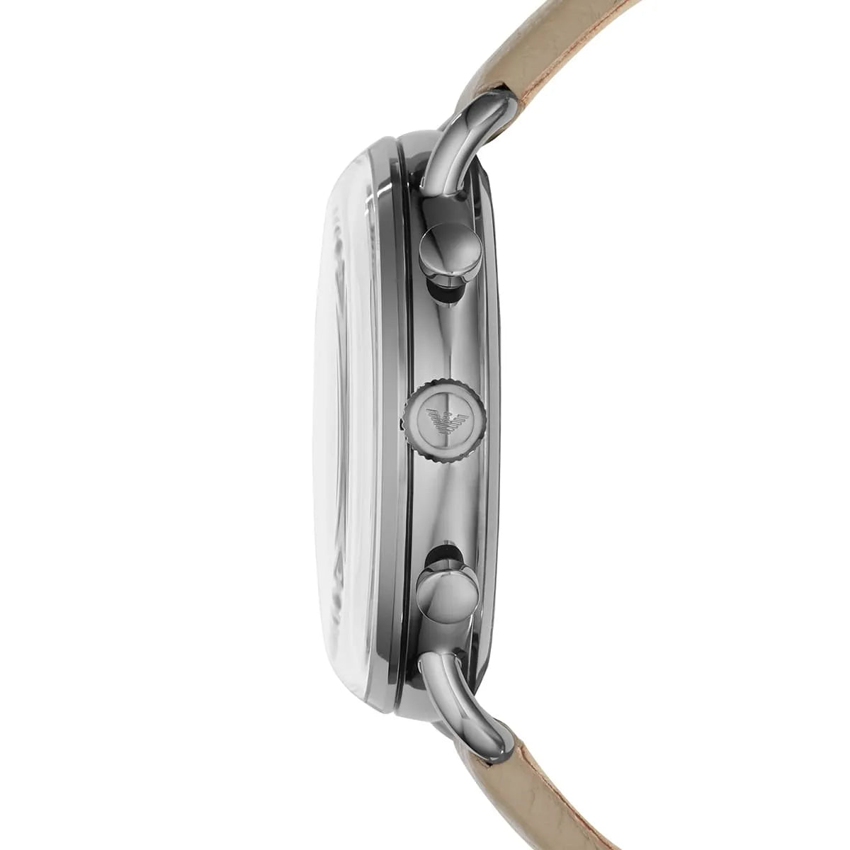 Emporio Armani Aviator AR11107 Beige Leather Gunmetal Watch