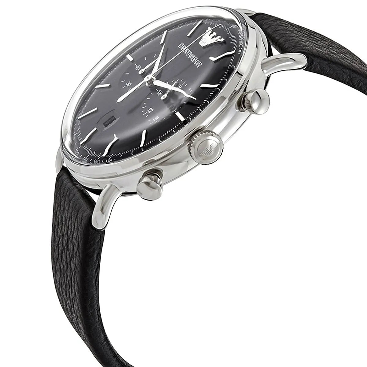 Emporio Armani Aviator AR11143 Black Leather Chronograph Watch