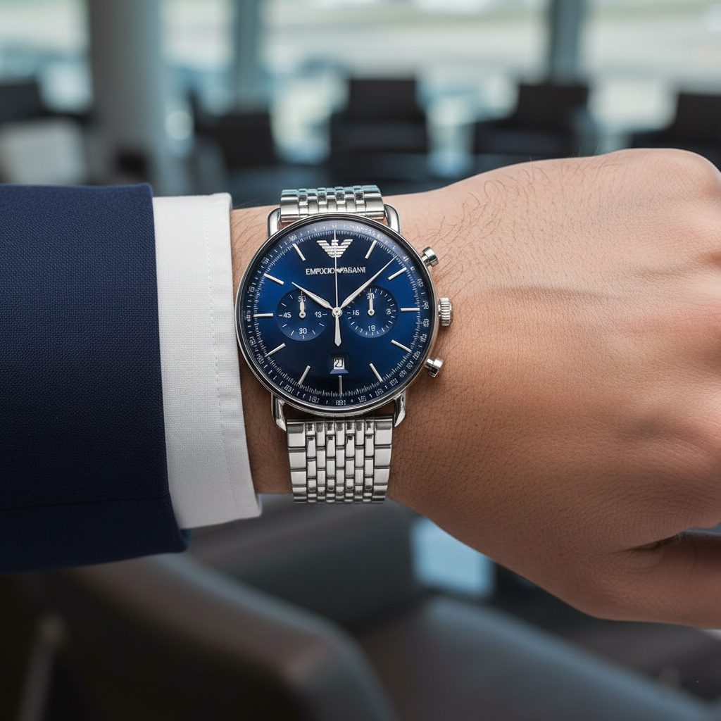 Emporio Armani Aviator AR11238 Blue Chronograph Watch