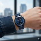 Emporio Armani Aviator AR11289 All-Blue Mesh Chronograph Watch