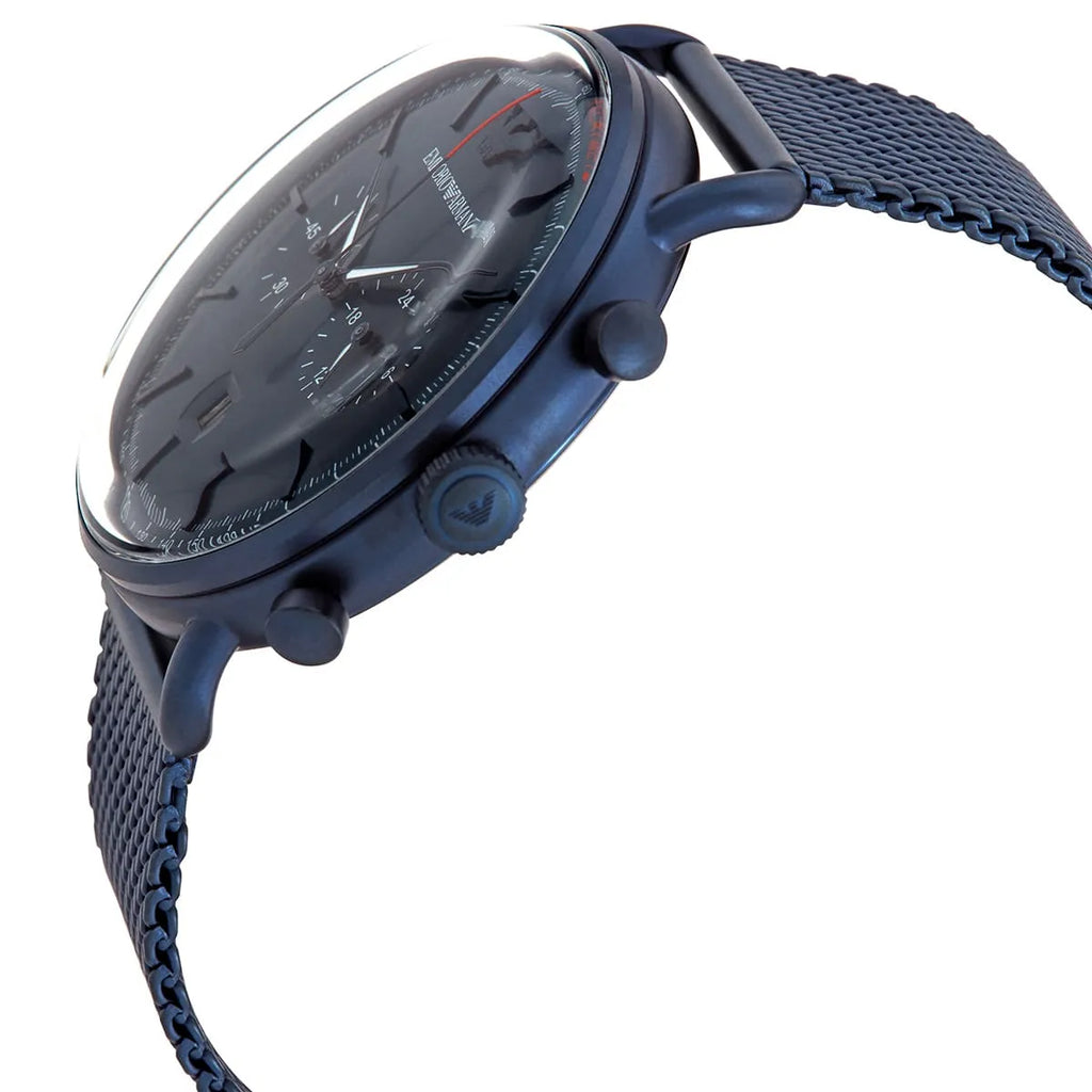 Emporio Armani Aviator AR11289 All-Blue Mesh Chronograph Watch