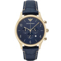 Emporio Armani Beta AR1862 Blue Leather Gold Watch