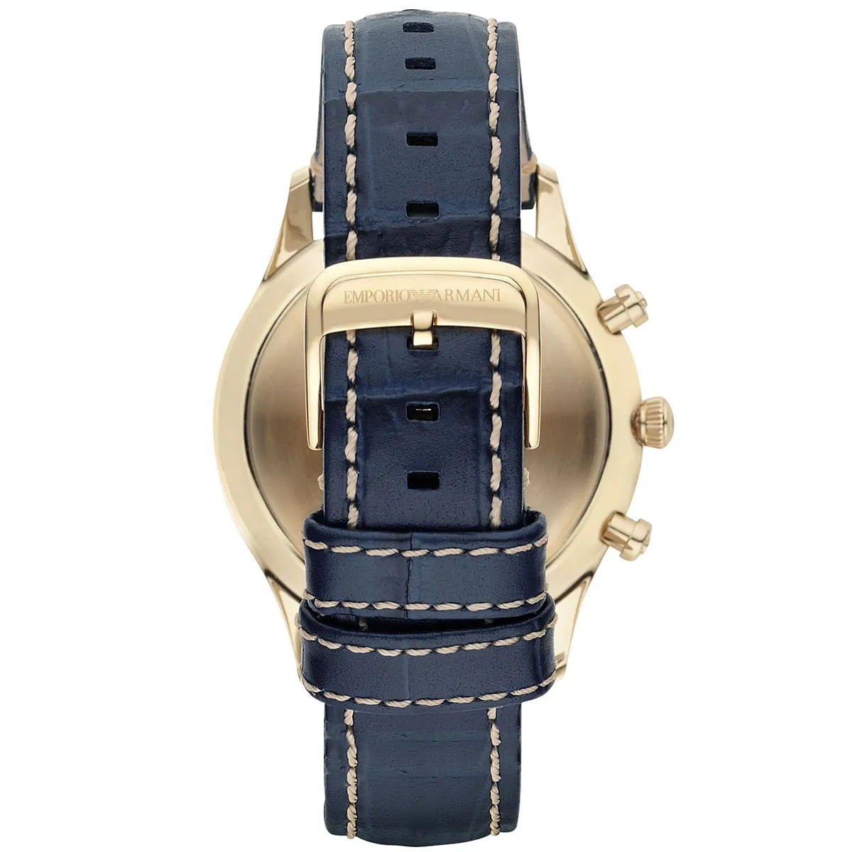 Emporio Armani Beta AR1862 Blue Leather Gold Watch