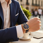 Emporio Armani Beta AR1862 Blue Leather Gold Watch