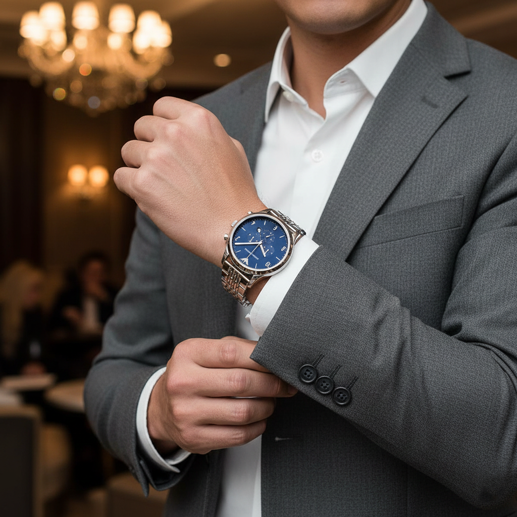 Emporio Armani Beta AR1942 Blue Dial Multi-Link Watch