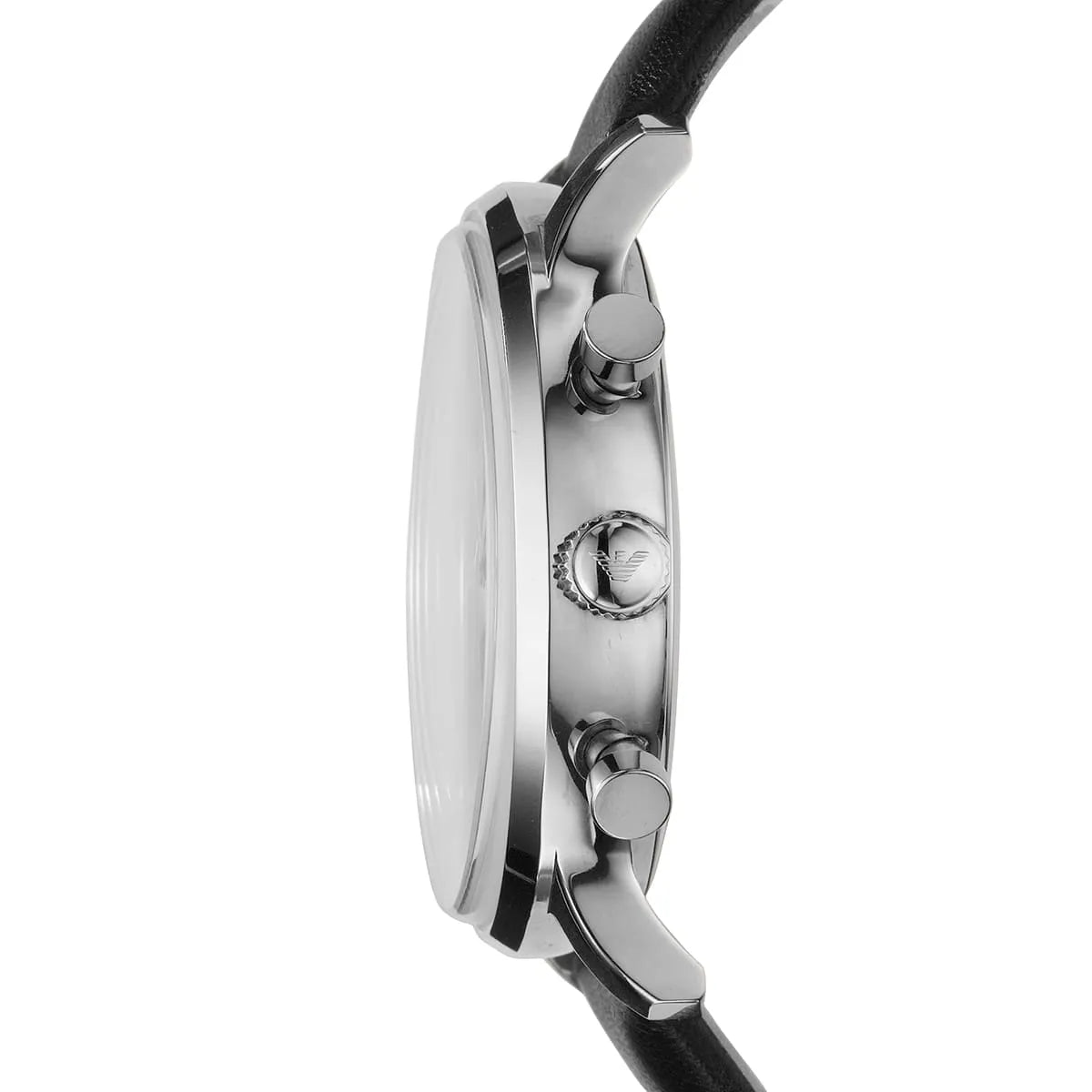 Emporio Armani Classic AR0385 White Panda Dial Leather Watch