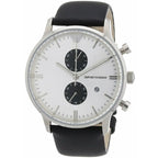 Emporio Armani Classic AR0385 White Panda Dial Leather Watch