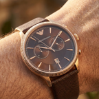Emporio Armani Classic AR1793 Brown Dial Rose Gold Watch