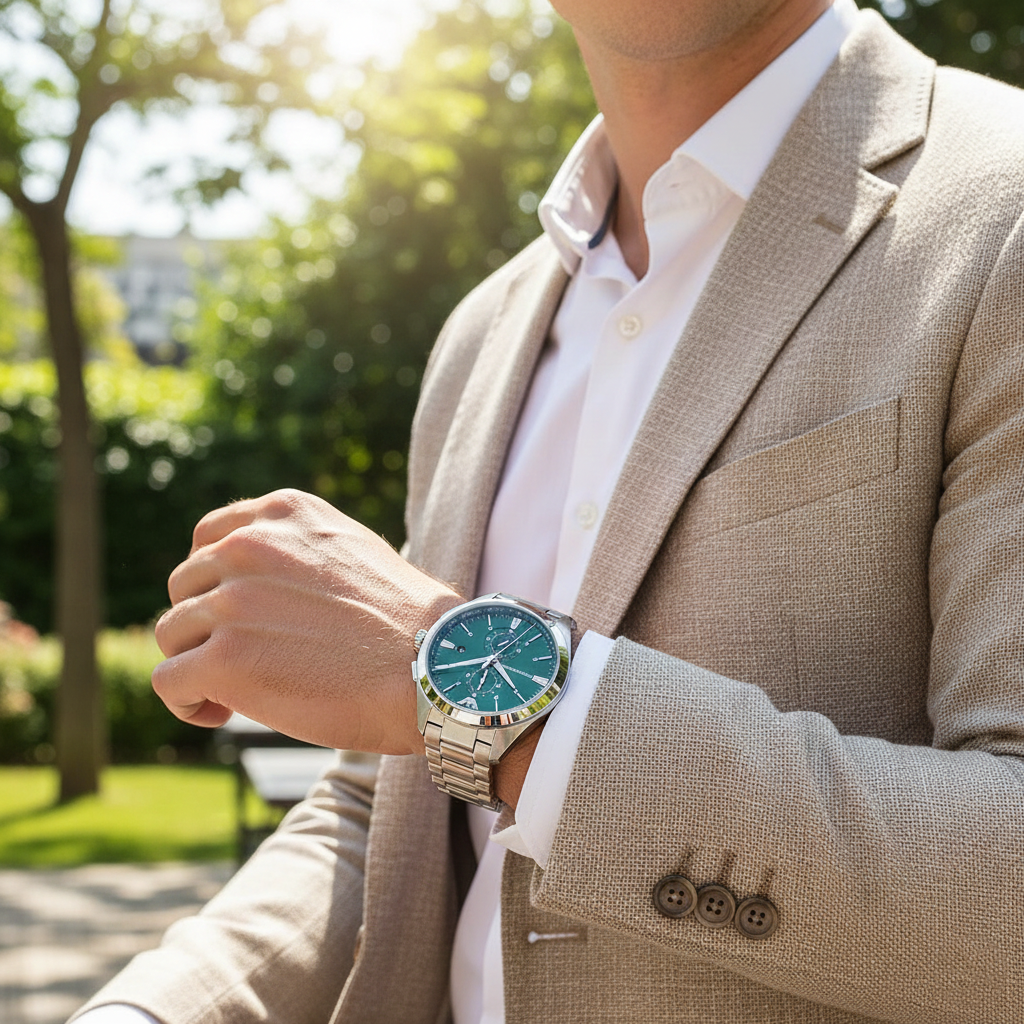 Emporio Armani Claudio AR11480 Green Dial Silver Watch