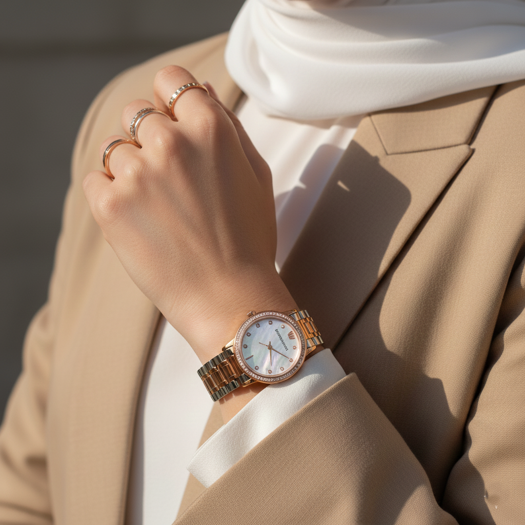 Emporio Armani Cleo AR11499 Two-Tone Mother of Pearl Ladies Watch