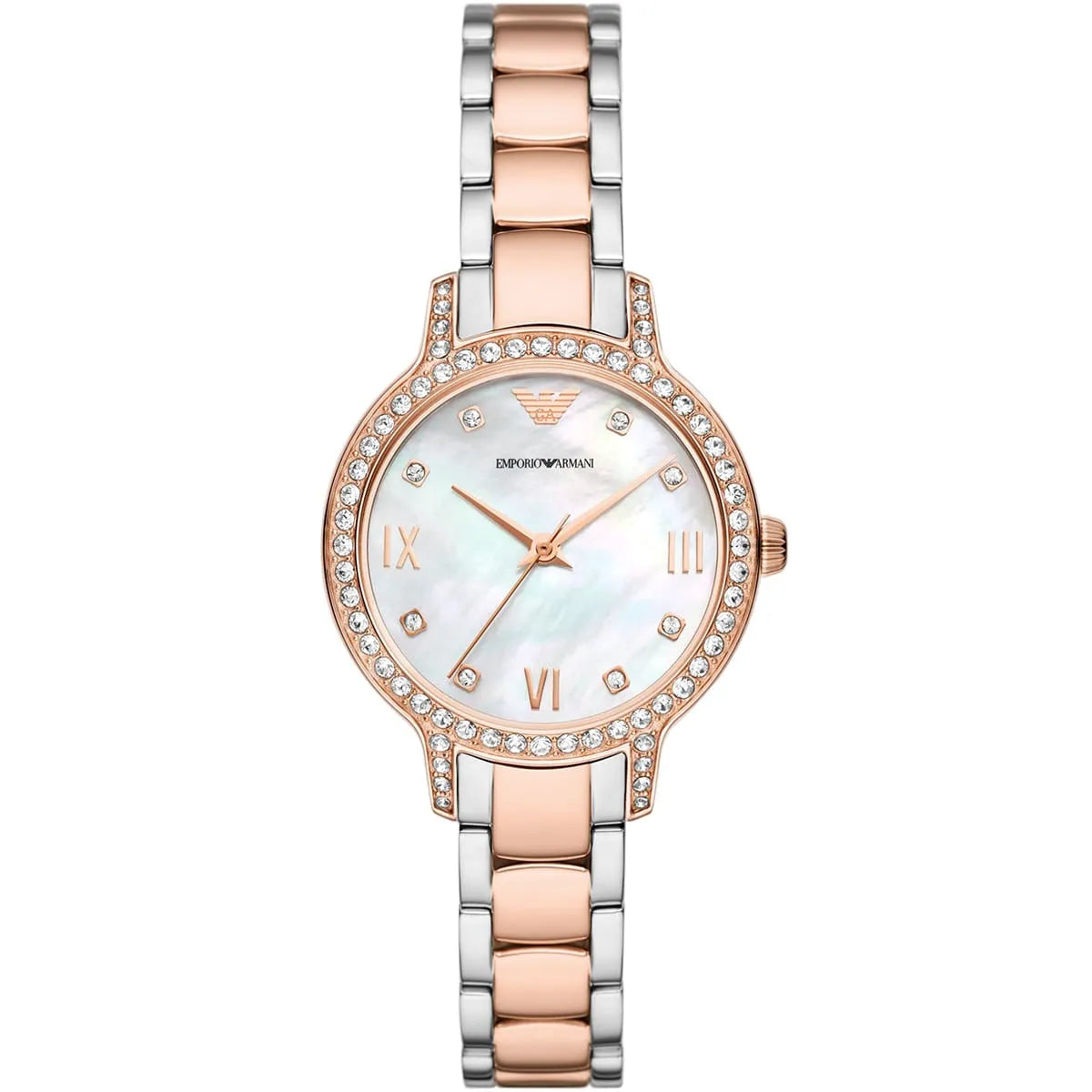 Emporio Armani Cleo AR11499 Two-Tone Mother of Pearl Ladies Watch