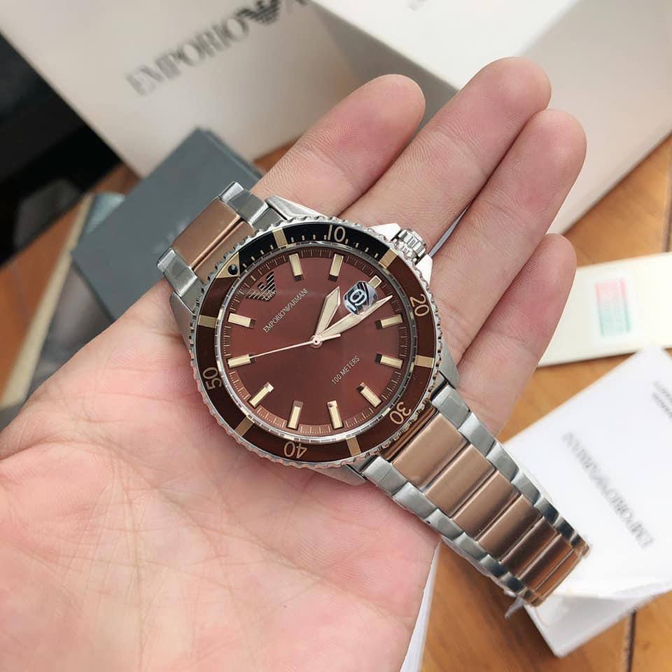 Emporio Armani Diver AR11340 Chocolate Brown Two-Tone Watch