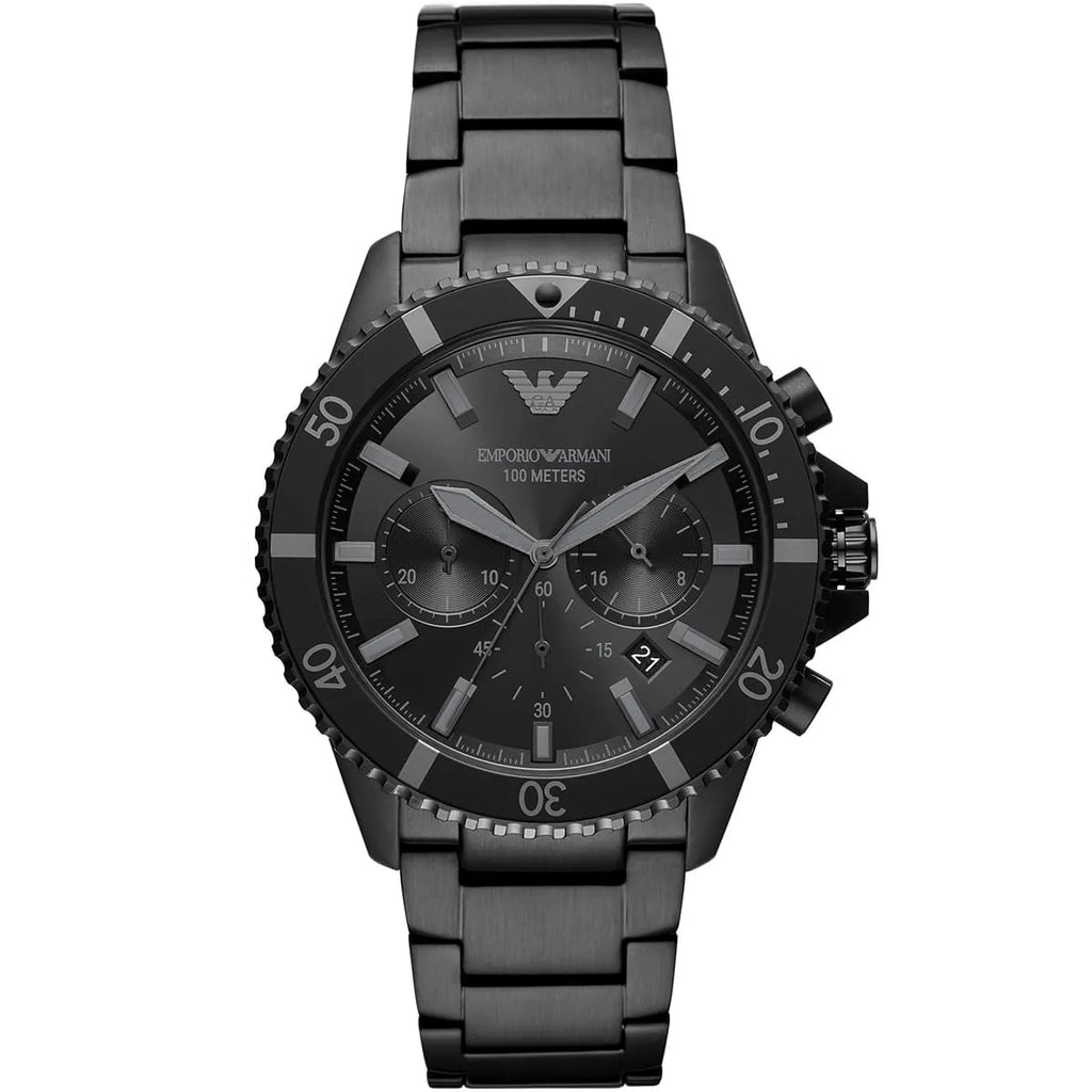 Emporio Armani Diver AR11363 All Black Chronograph Watch