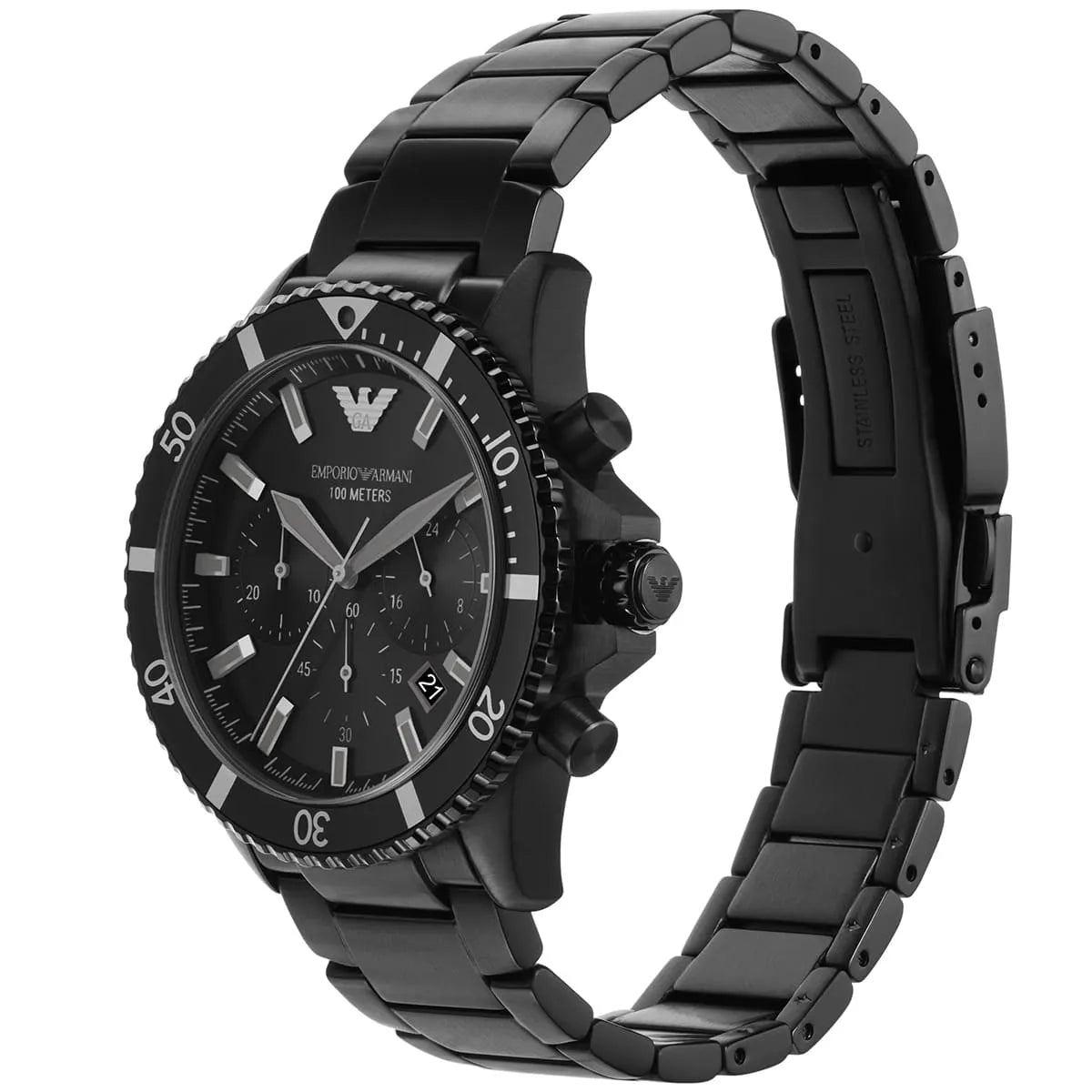 Emporio Armani Diver AR11363 All Black Chronograph Watch