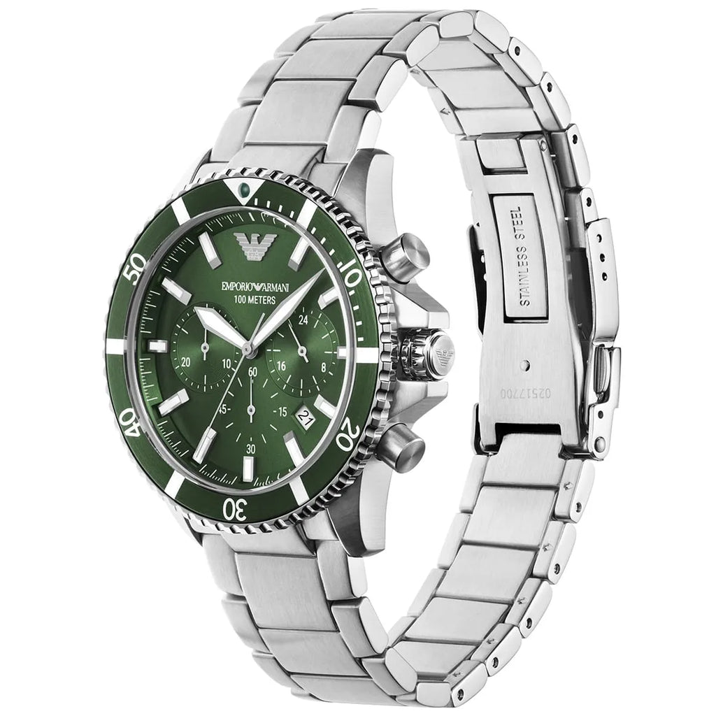 Emporio Armani Diver AR11500 Green Chronograph Watch