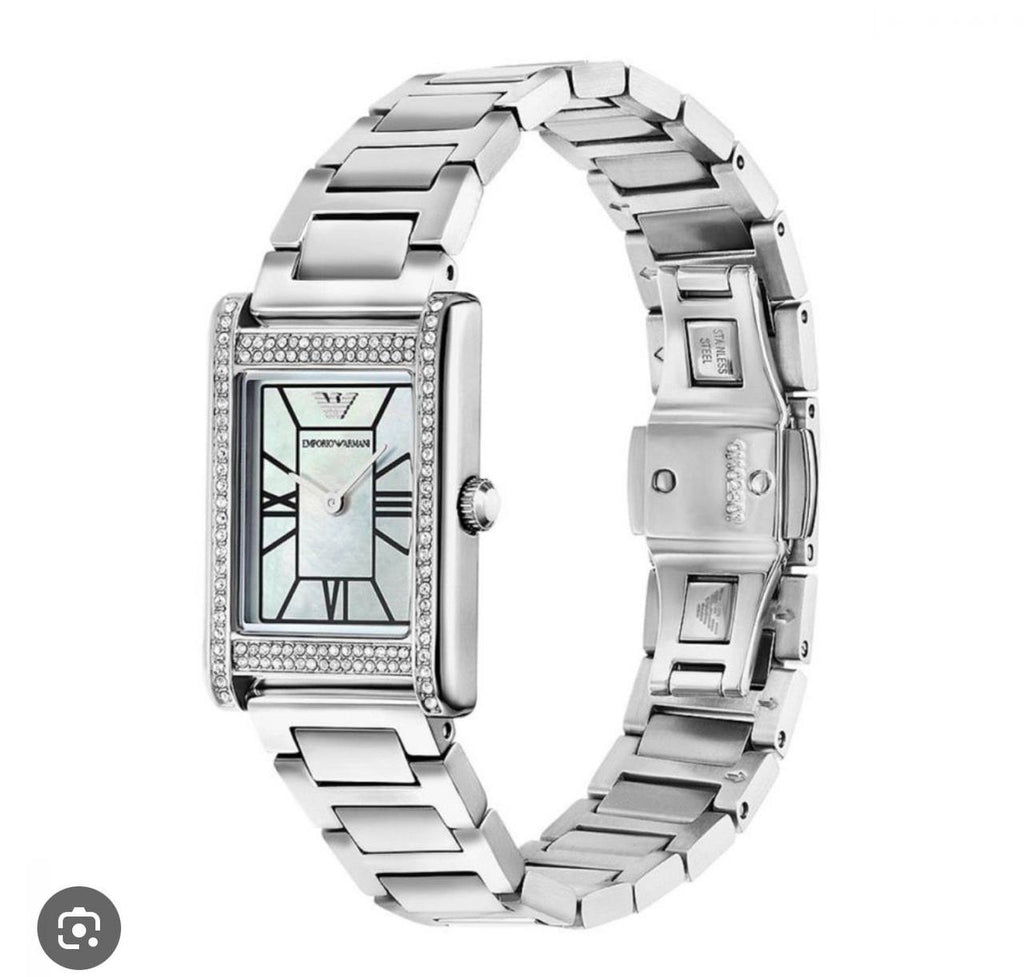 Emporio Armani Genni AR11625 Silver Rectangular Ladies Watch