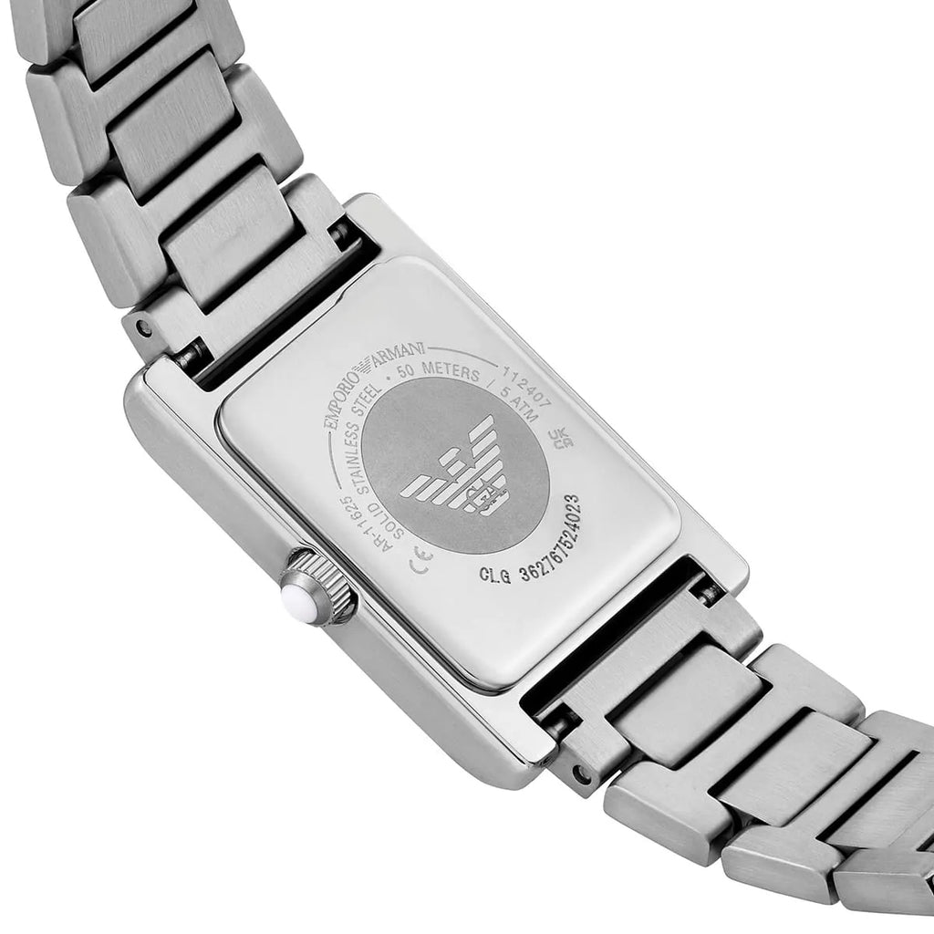 Emporio Armani Genni AR11625 Silver Rectangular Ladies Watch