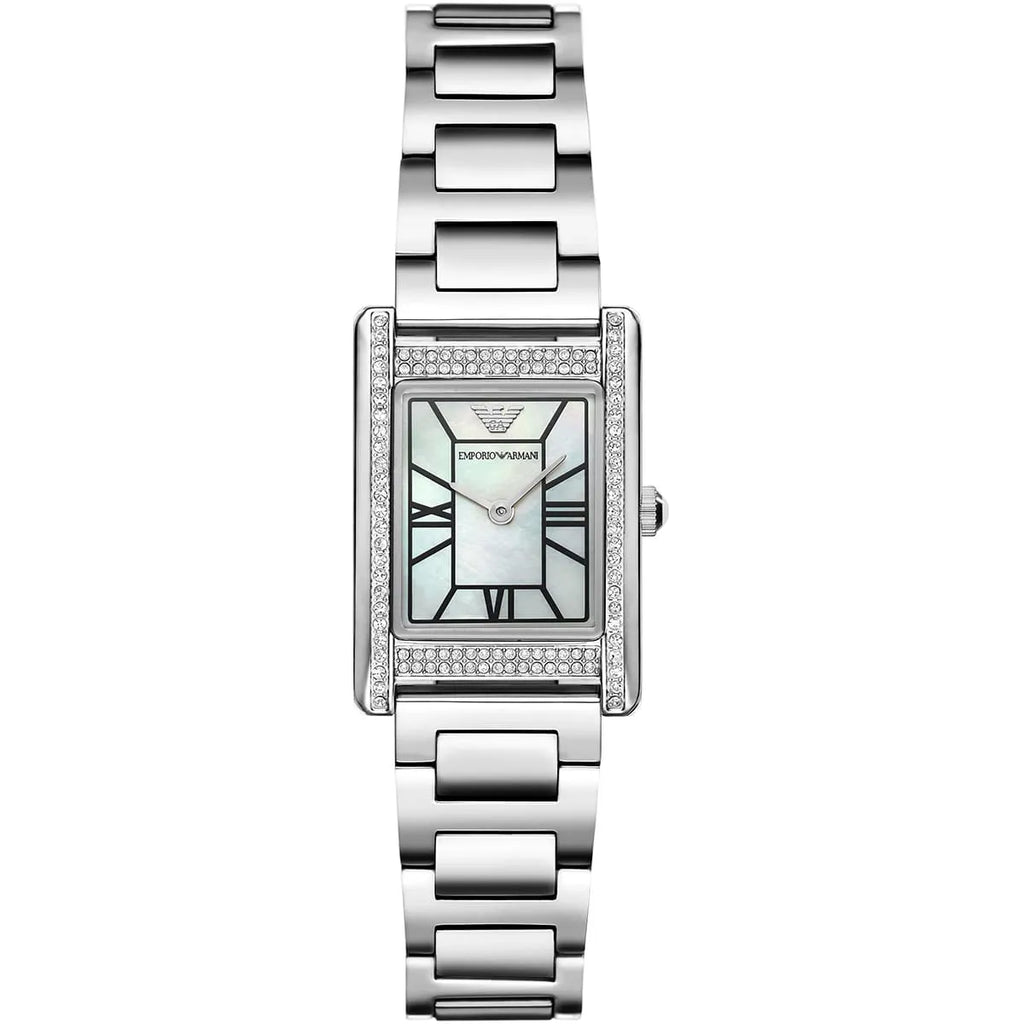 Emporio Armani Genni AR11625 Silver Rectangular Ladies Watch