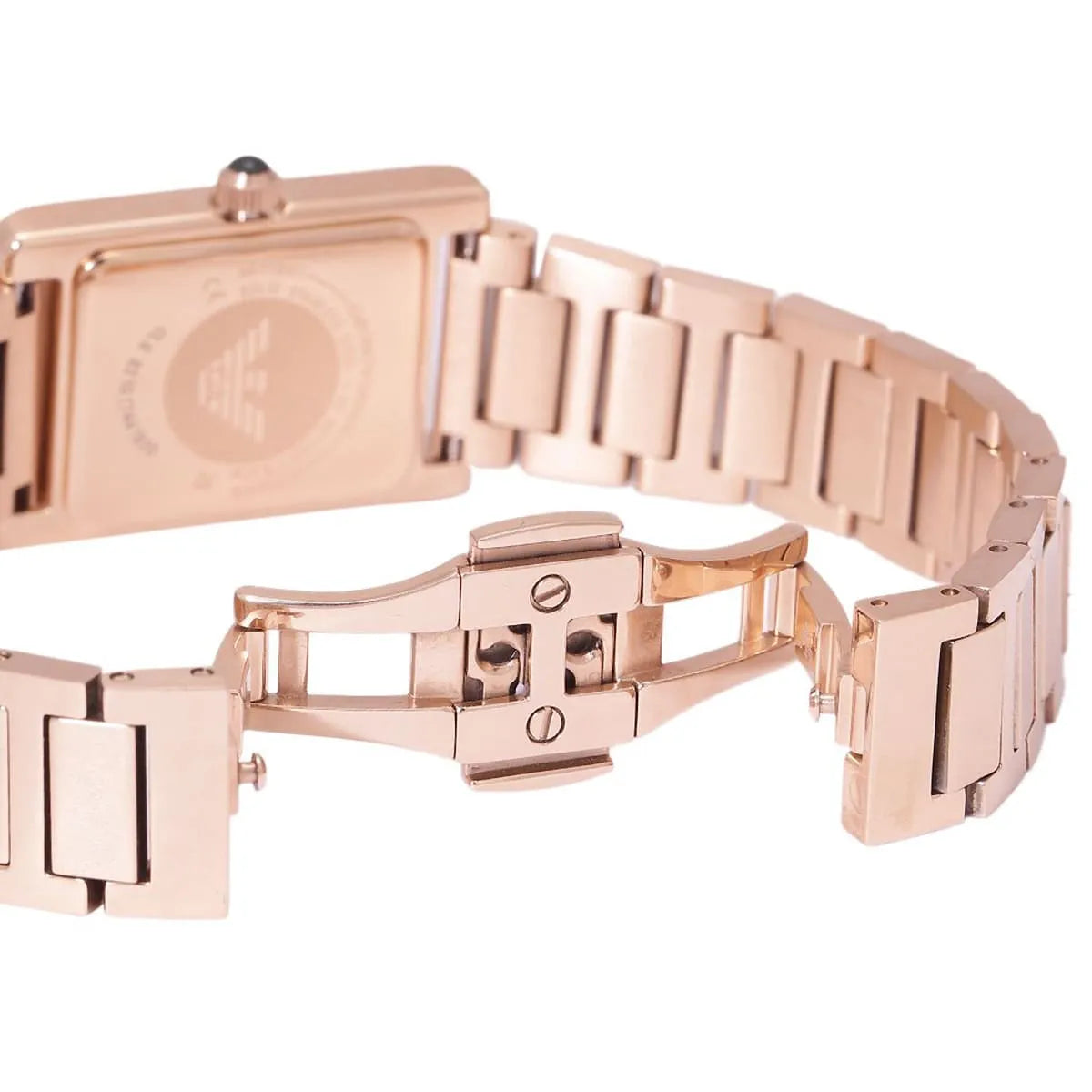 Emporio Armani Genni AR11641 Rose Gold Green Rectangular Ladies Watch