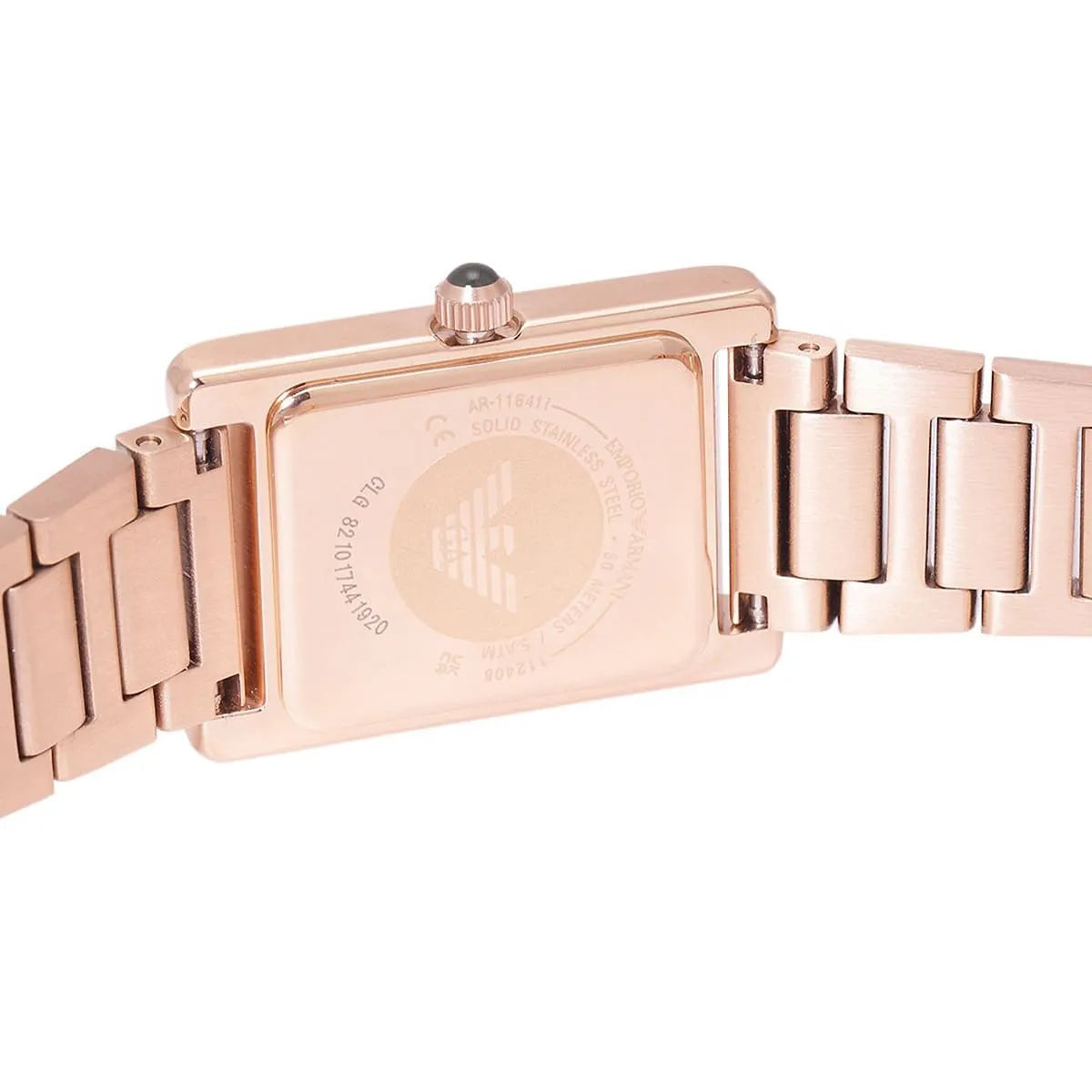 Emporio Armani Genni AR11641 Rose Gold Green Rectangular Ladies Watch