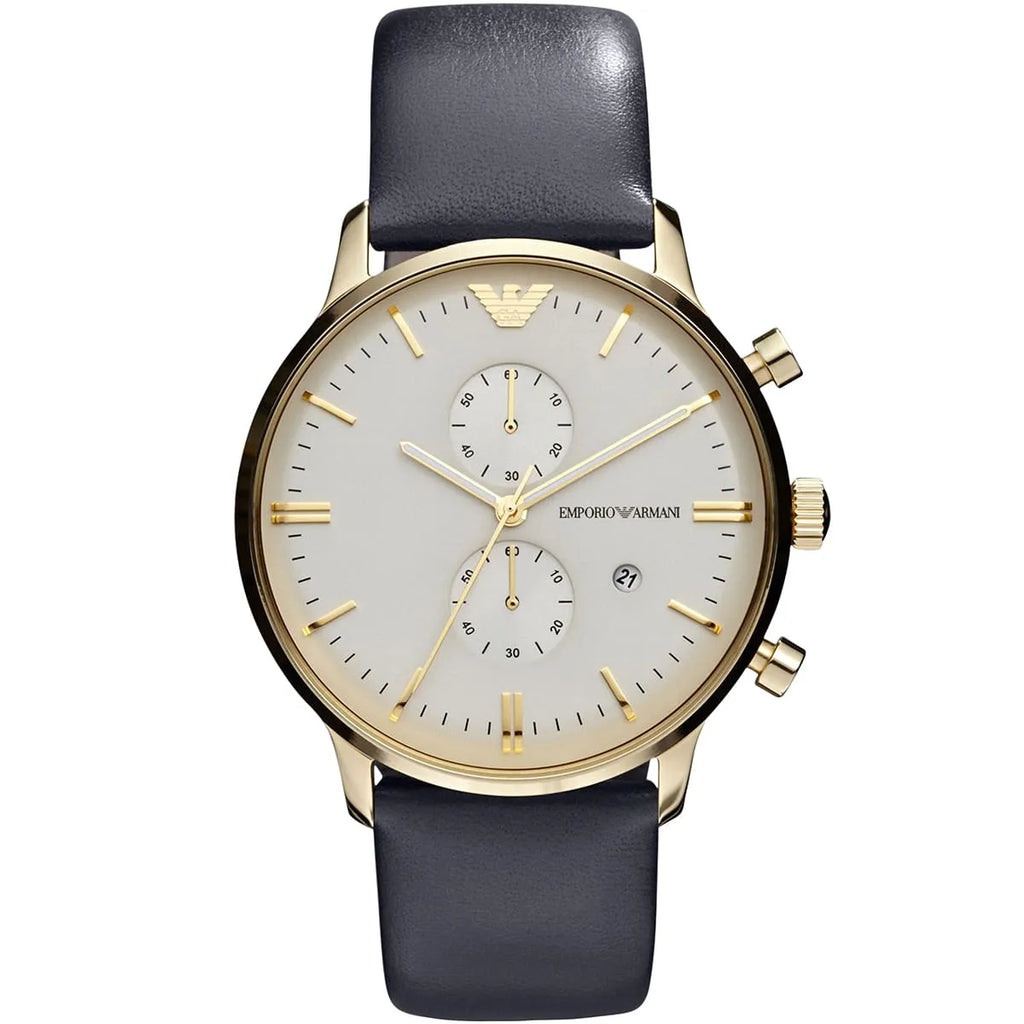 Emporio Armani Gianni AR0386 Gold Beige Chronograph Watch