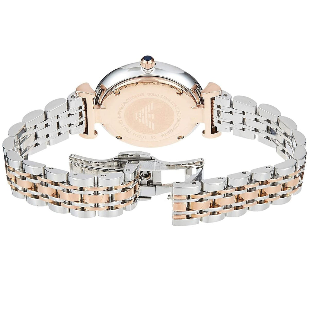 Emporio Armani Gianni T-Bar AR11092 Two-Tone Blue Dial Crystal Watch