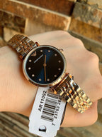 Emporio Armani Gianni T-Bar AR11092 Two-Tone Blue Dial Crystal Watch