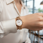 Emporio Armani Gianni T-Bar AR11110 Rose Gold Mosaic Dial Watch