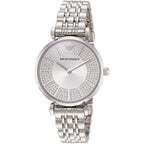 Emporio Armani Gianni T-Bar AR11445 Full Crystal Silver Dial Watch