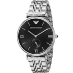 Emporio Armani Gianni T-Bar AR1676 Black Dial Small Seconds Watch