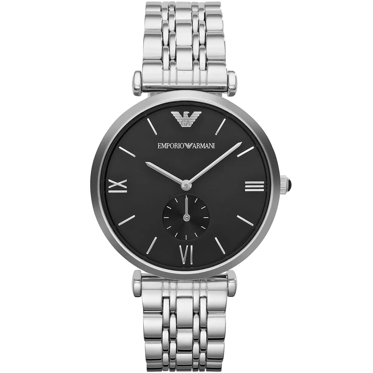 Emporio Armani Gianni T-Bar AR1676 Black Dial Small Seconds Watch