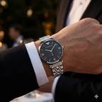 Emporio Armani Gianni T-Bar AR1676 Black Dial Small Seconds Watch