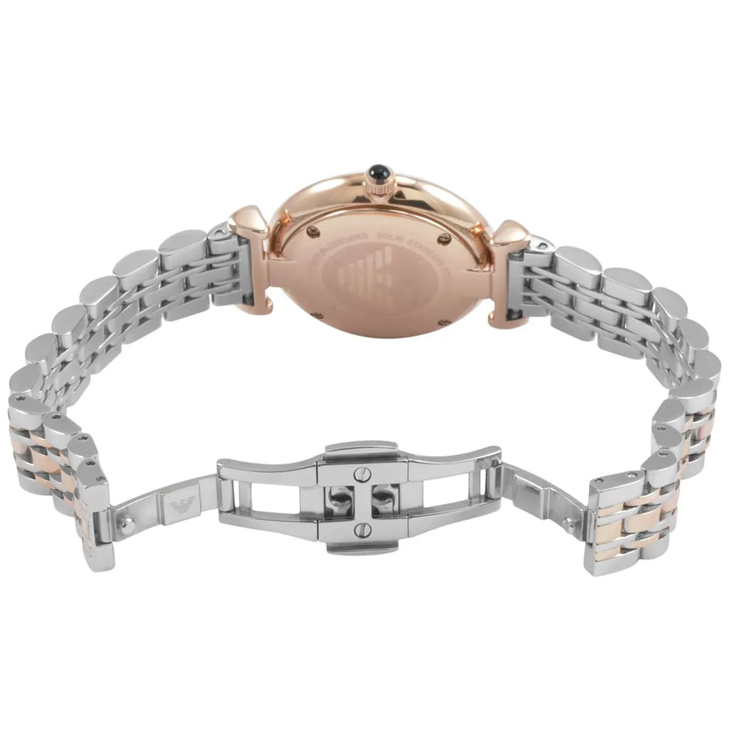 Emporio Armani Gianni T-Bar AR1725 Two-Tone Silver & Rose Gold Watch