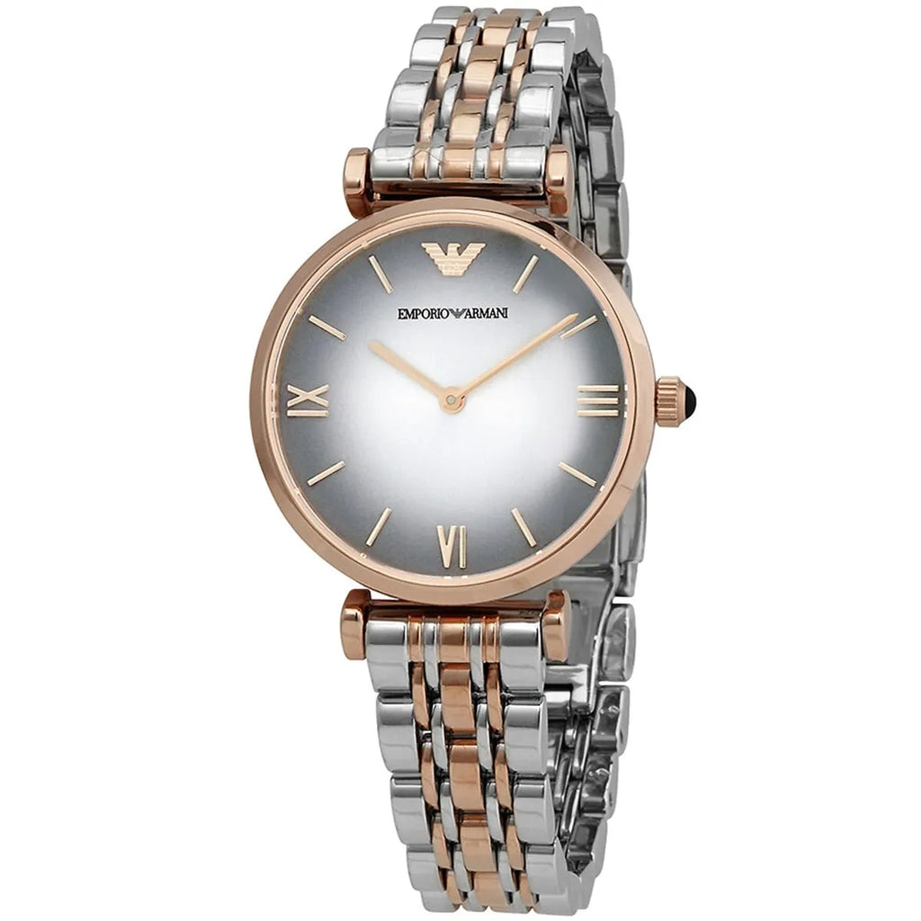 Emporio Armani Gianni T-Bar AR1725 Two-Tone Silver & Rose Gold Watch