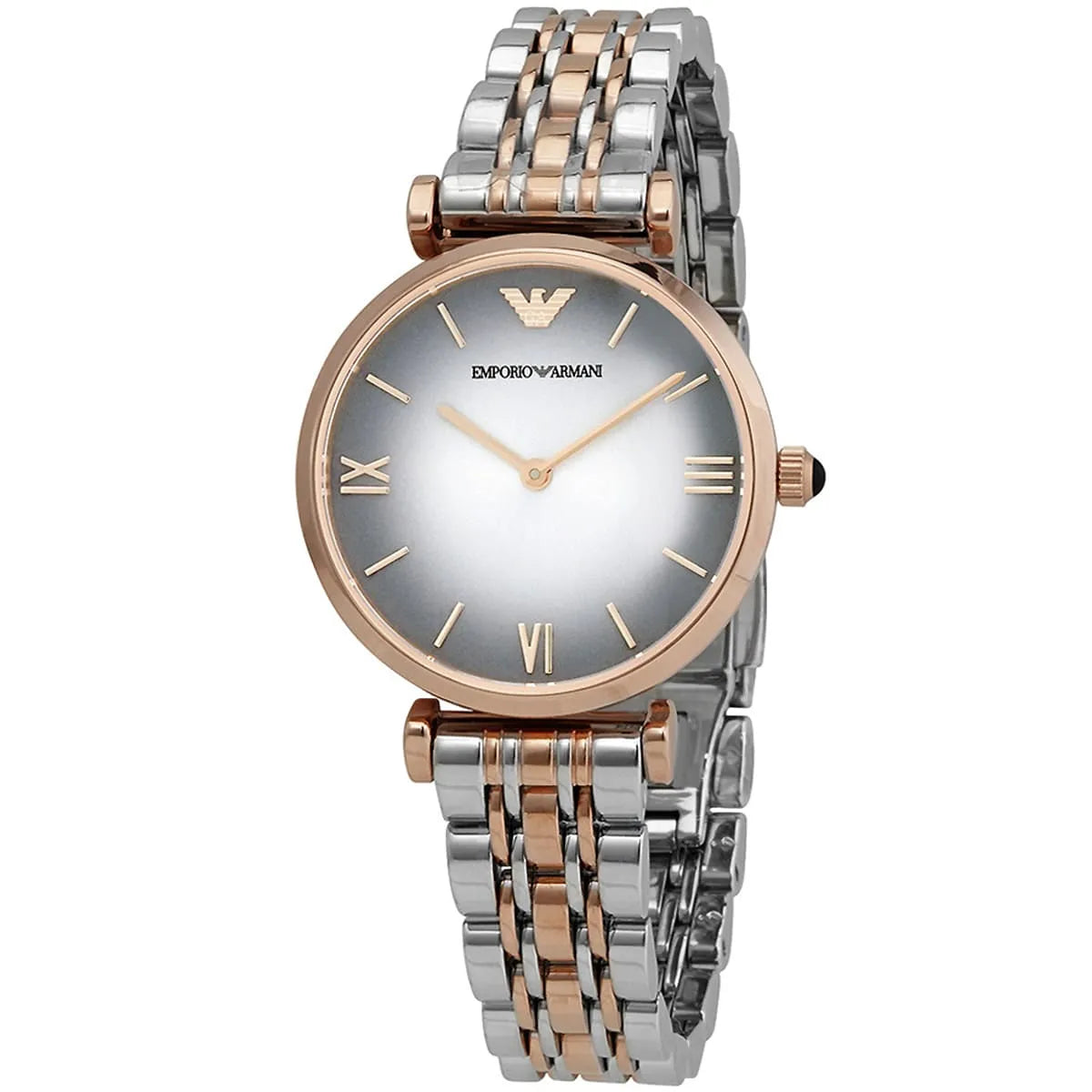 Emporio Armani Gianni T-Bar AR1725 Two-Tone Silver & Rose Gold Watch