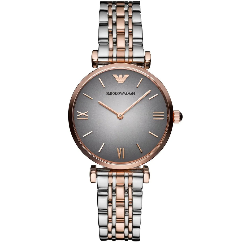 Emporio Armani Gianni T-Bar AR1725 Two-Tone Silver & Rose Gold Watch