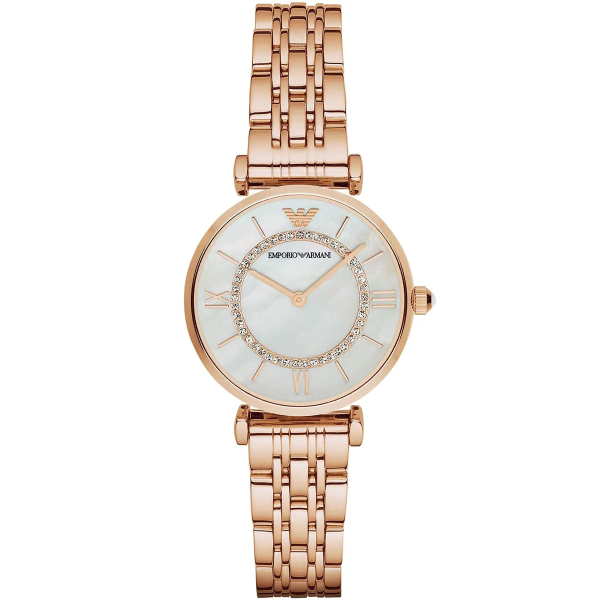 Emporio Armani Gianni T-Bar AR1909 Rose Gold Crystal Ring Watch