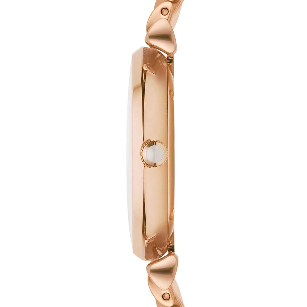 Emporio Armani Gianni T-Bar AR1909 Rose Gold Crystal Ring Watch