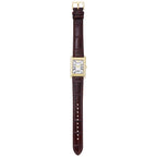 Emporio Armani Gino AR11665 Gold-Tone Rectangular Watch with Brown Leather