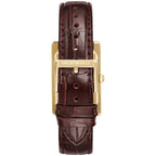 Emporio Armani Gino AR11665 Gold-Tone Rectangular Watch with Brown Leather