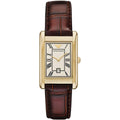 Emporio Armani Gino AR11665 Gold-Tone Rectangular Watch with Brown Leather