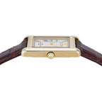 Emporio Armani Gino AR11665 Gold-Tone Rectangular Watch with Brown Leather