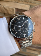 Emporio Armani Giovanni AR11208 Black Dial Silver Watch