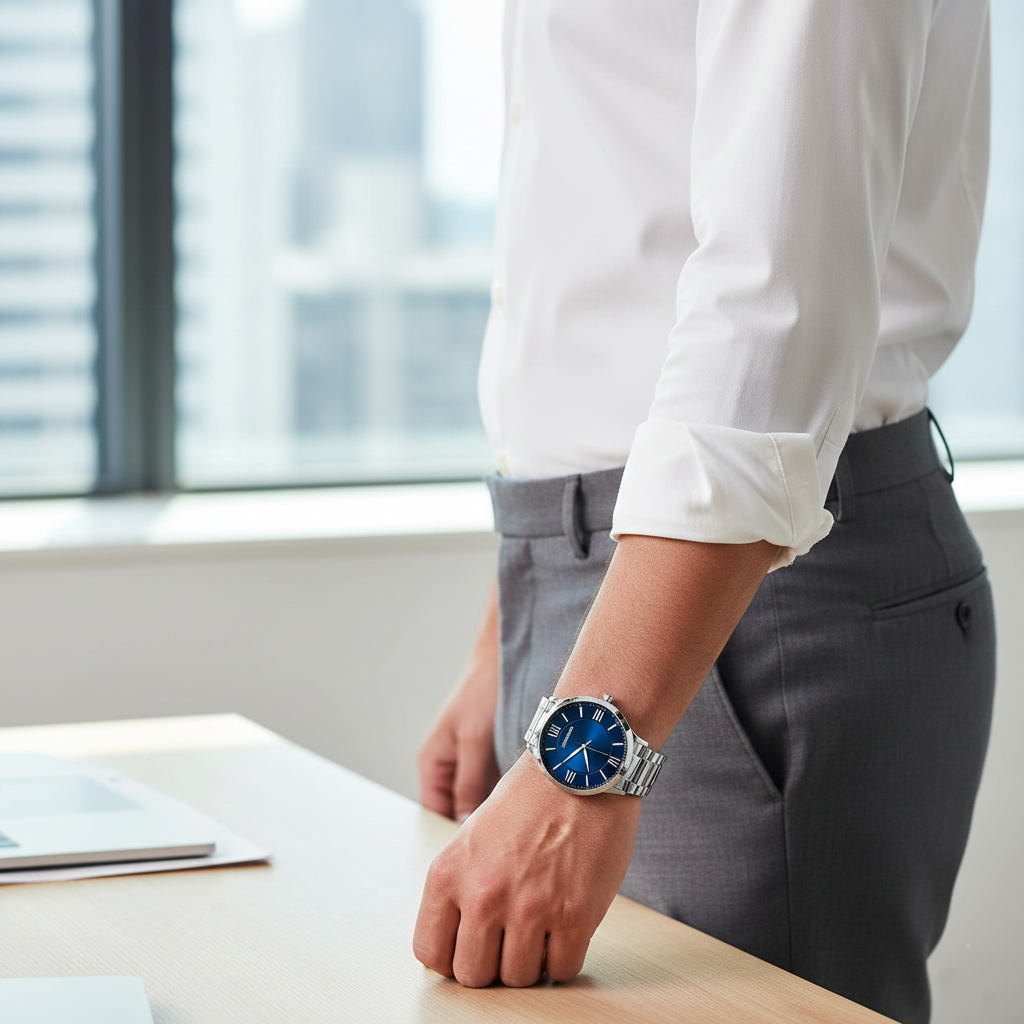 Emporio Armani Giovanni AR11227 Blue Dial Black Bezel Watch