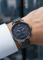 Emporio Armani Giovanni AR11348 Gunmetal Blue Chronograph Watch