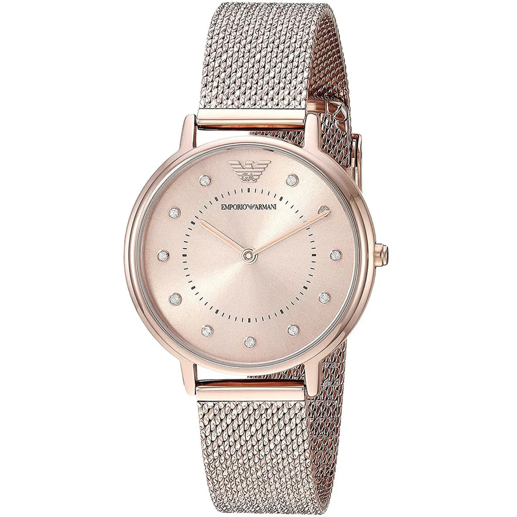 Emporio Armani Kappa AR11129 Gold Mesh Strap Crystal Watch