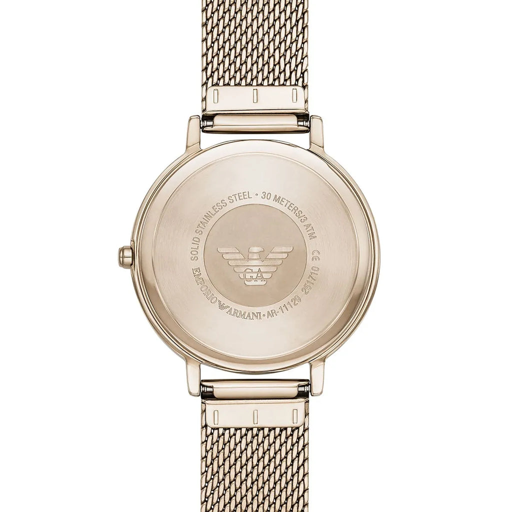 Emporio Armani Kappa AR11129 Gold Mesh Strap Crystal Watch