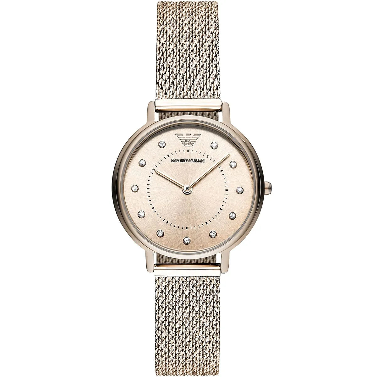 Emporio Armani Kappa AR11129 Gold Mesh Strap Crystal Watch