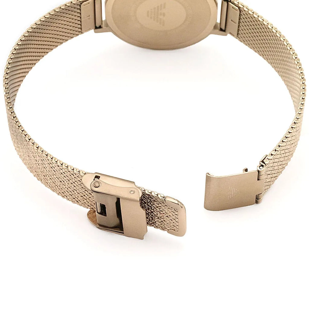 Emporio Armani Kappa AR11129 Gold Mesh Strap Crystal Watch