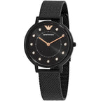 Emporio Armani Kappa AR11252 Black Mesh Strap Crystal Watch